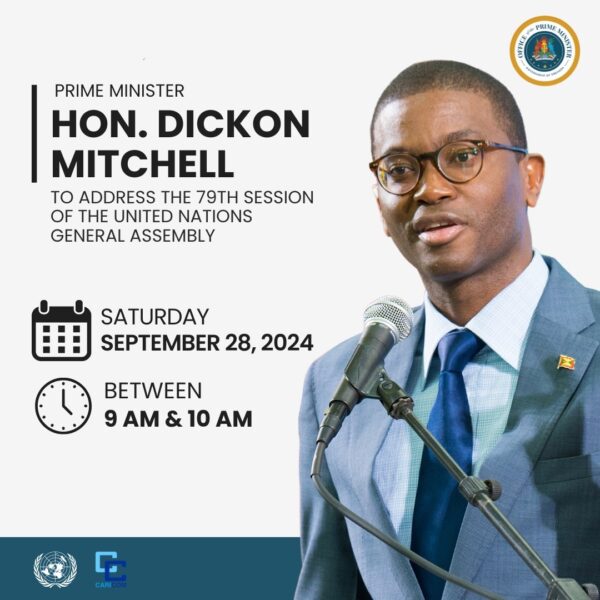 The Honourable Dickon Mitchell- Prime Minister of Grenada to address the 79th session of the United Nations General Assembly